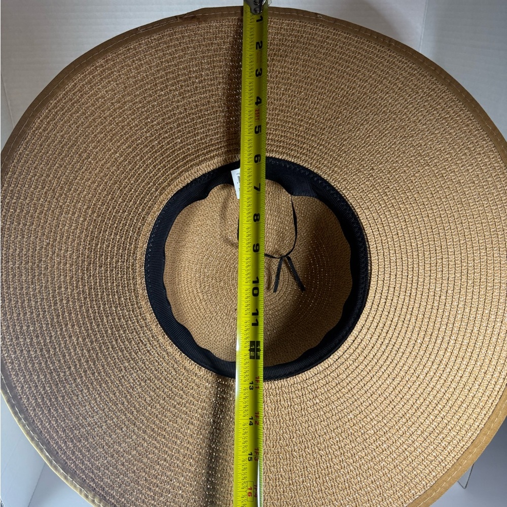 Elegant Tan Wide-Brimmed Hat - Picture 6 of 6